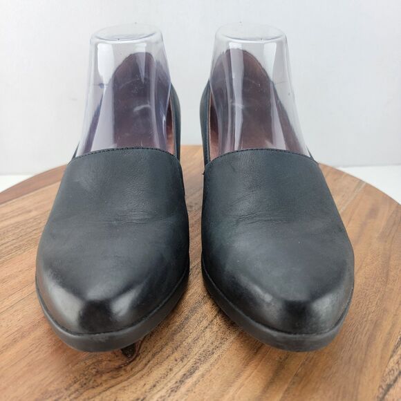 Dansko Womens Size EU38 US7.5-8 Black Liliana Leather Wedge Slip On Work Shoes - Picture 2 of 7